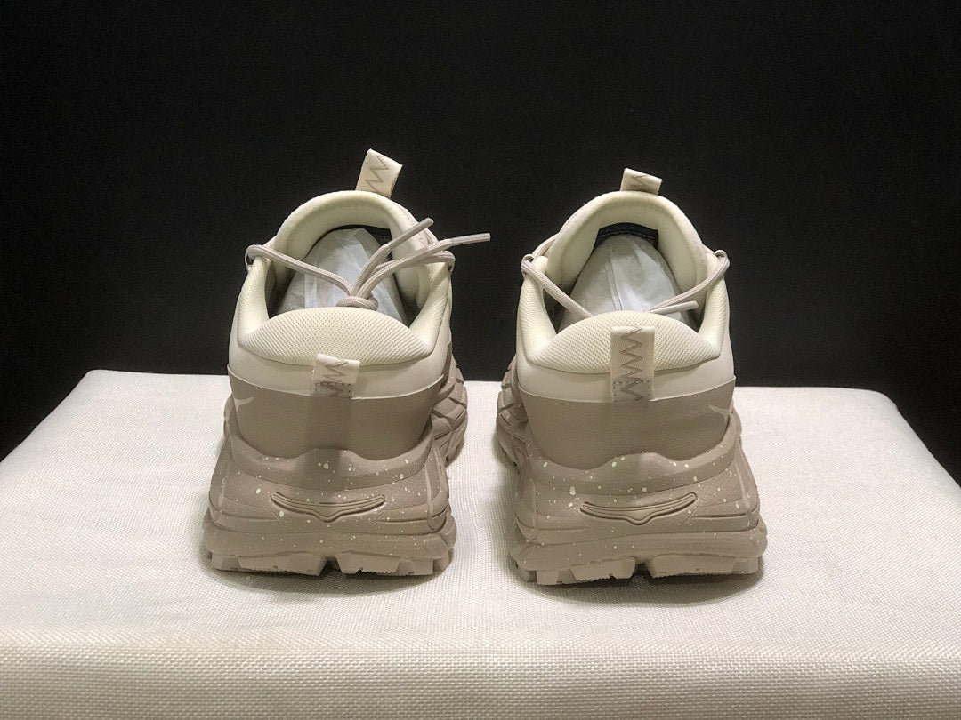 Cream and Taupe HOKA Tor Summit Trail Sneakers - product image from the listing.