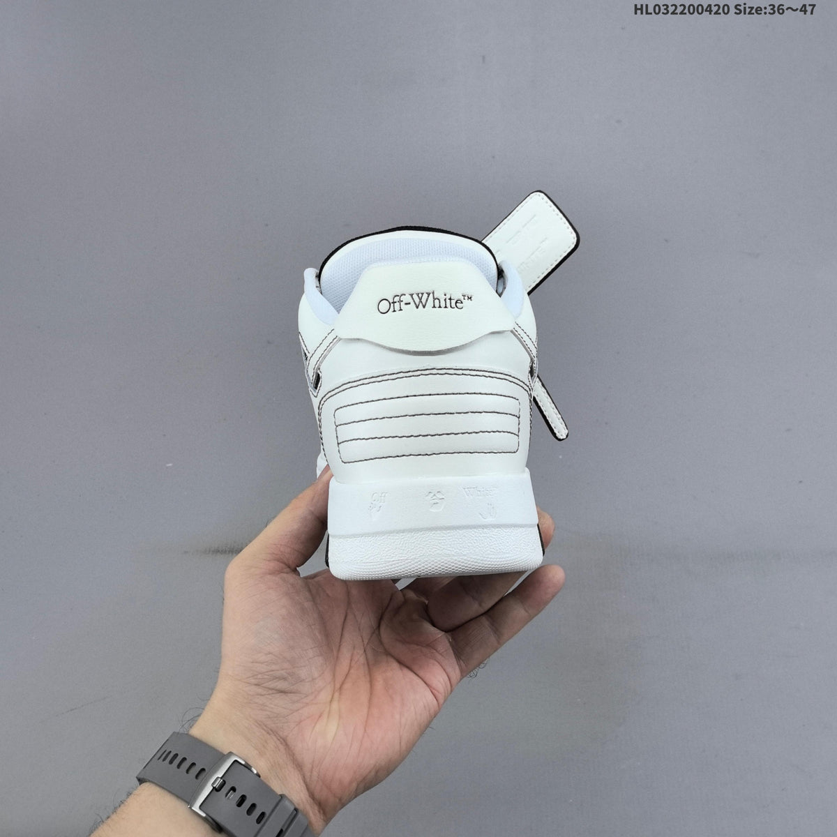 White and Black Off-White Arrows Low-Top Sneakers - product image from the listing.