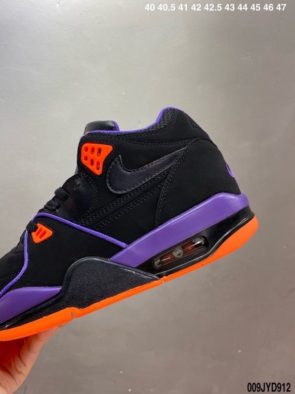 Nike Air Flight 89 Raptors Sneakers in Black Purple Orange - product image from the listing.