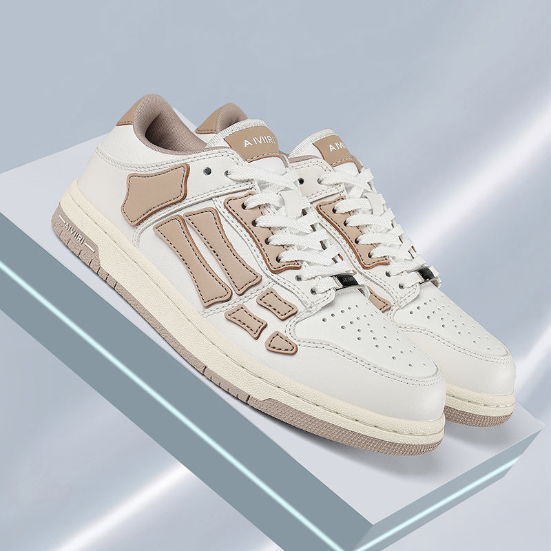 White and Beige AMIRI Low-Top Sneakers - product image from the listing.