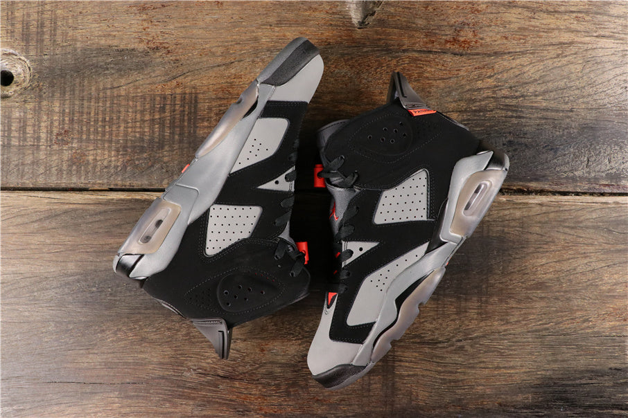 Air Jordan 6 Paris Sneakers in Black, in Grey and Bright Red - product image from the listing.