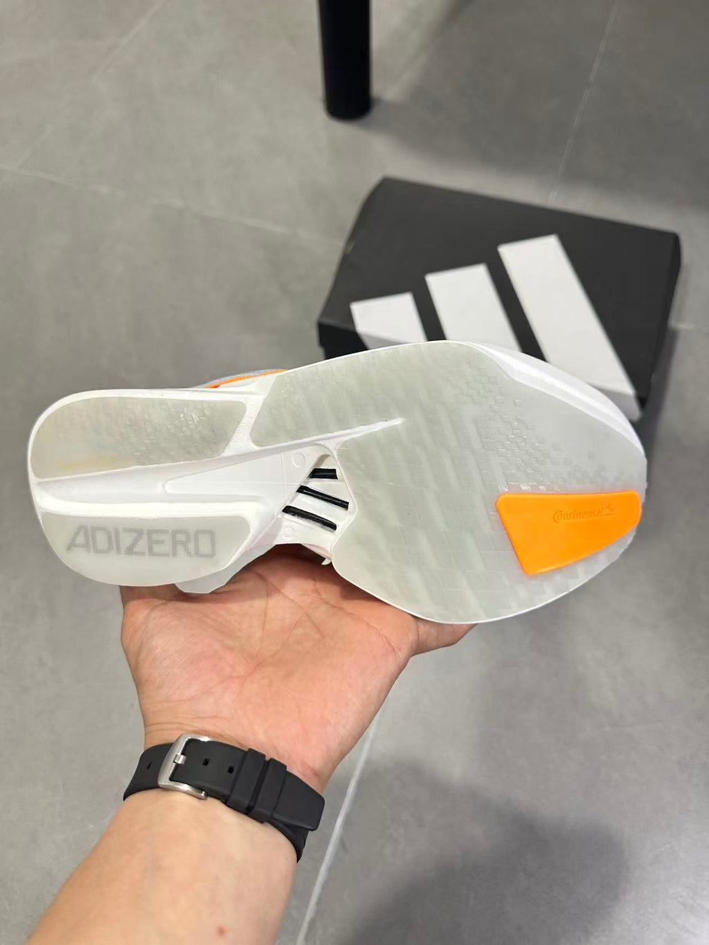 Adidas Adizero Lightstrike Pro Running Shoes in White Orange - product image from the listing.