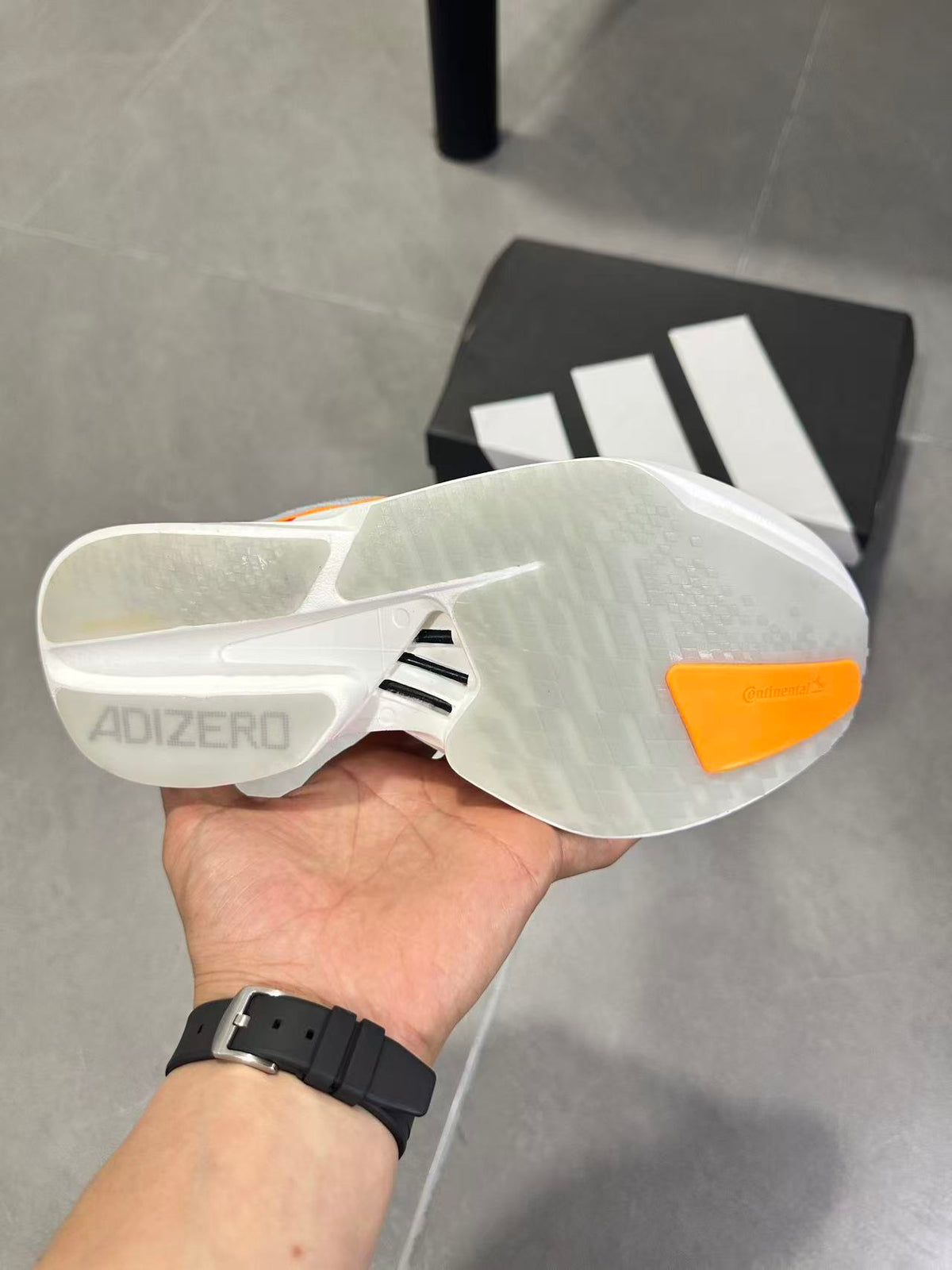Adidas Adizero Lightstrike Pro Running Shoes in White Orange - product image from the listing.