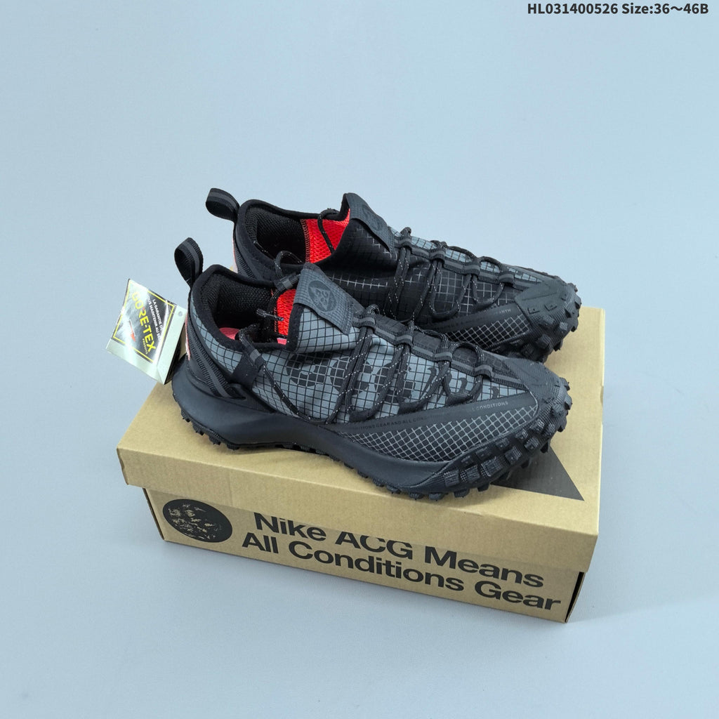 Nike ACG Mountain Fly GTX Trail Running Shoes, in Black - product image from the listing.