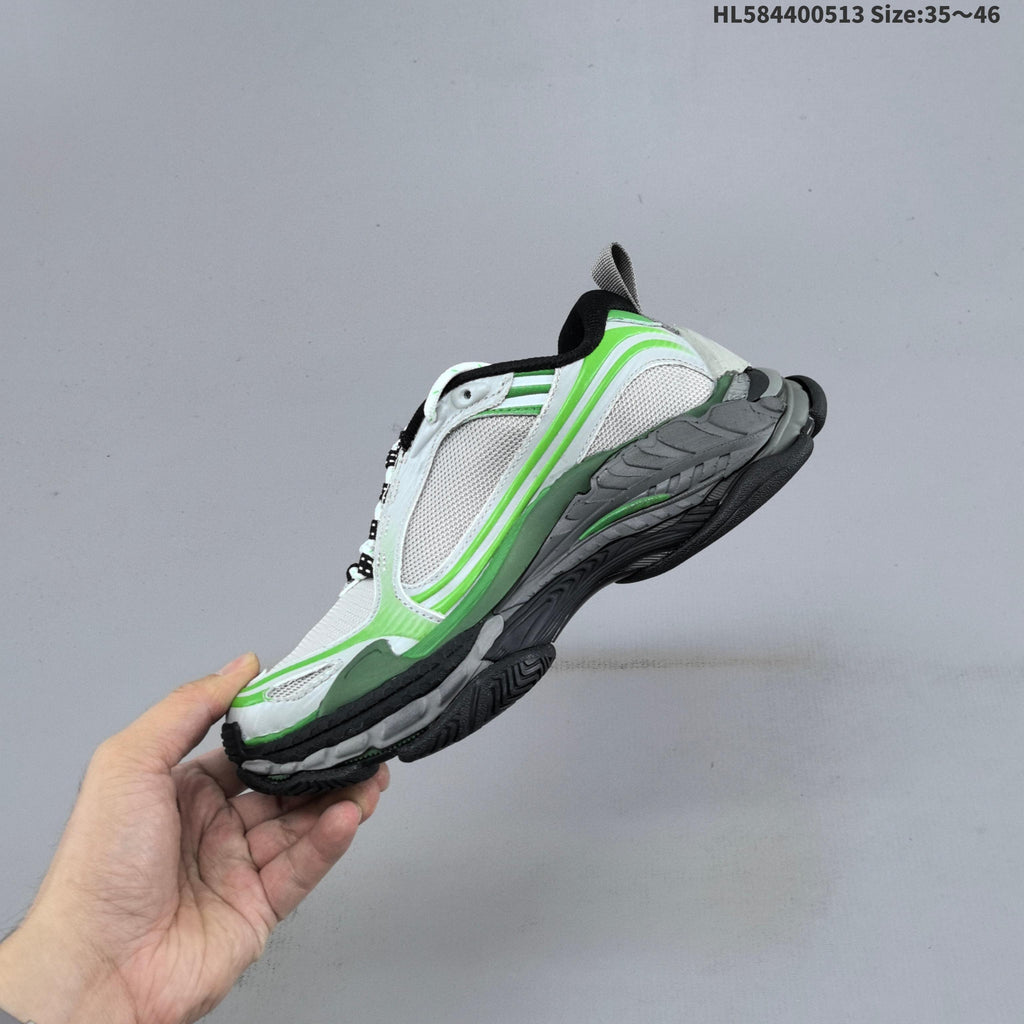 White and Green Balenciaga Triple S 2.0 Sneakers - product image from the listing.