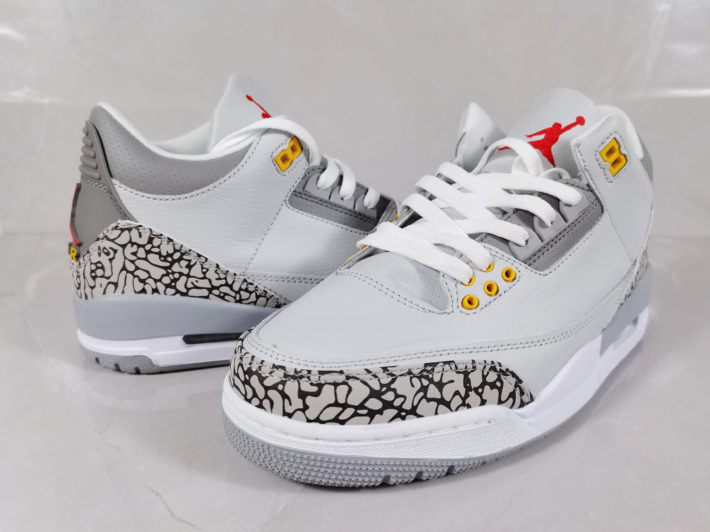 Air Jordan 3 Retro Grey and Orange Sneakers - product image from the listing.