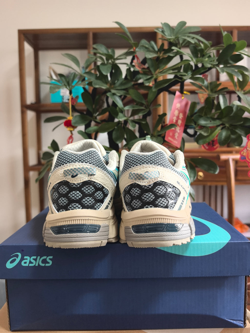 ASICS K4 Sneakers in Gray, in Cream and Teal - product image from the listing.