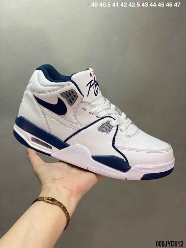 Nike Air Flight 89 Basketball Sneakers in White Navy - product image from the listing.