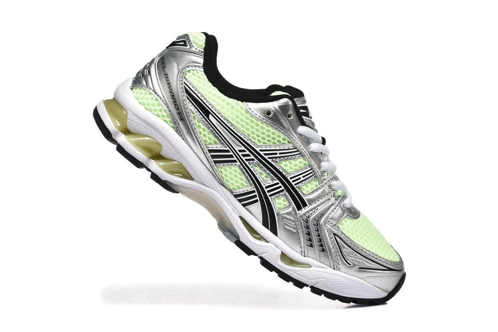 ASICS Gel-Kayano 14 Sneakers in Silver Lime Green - product image from the listing.