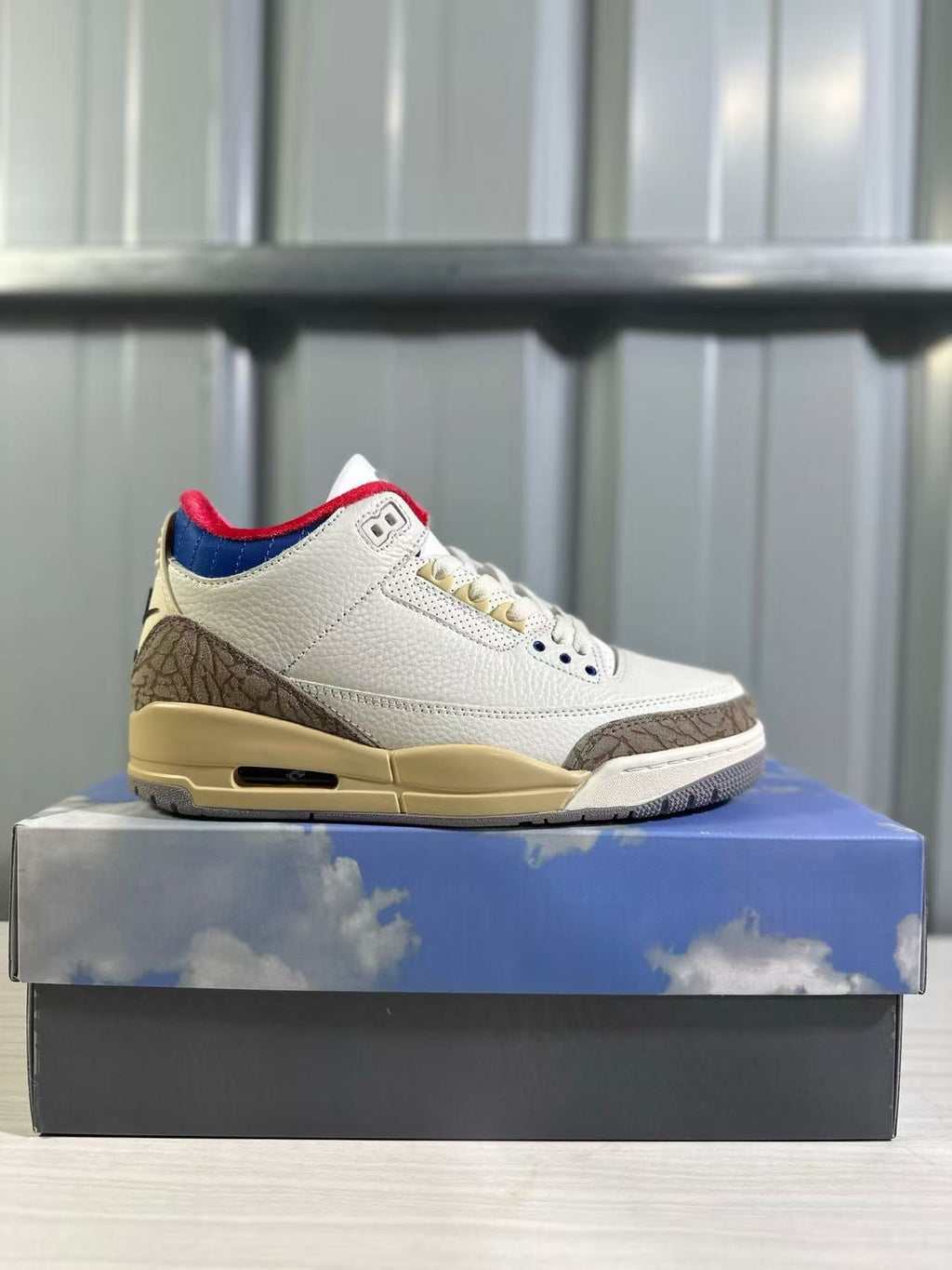 Air Jordan 3 Retro White Sport Royal Sneakers - product image from the listing.