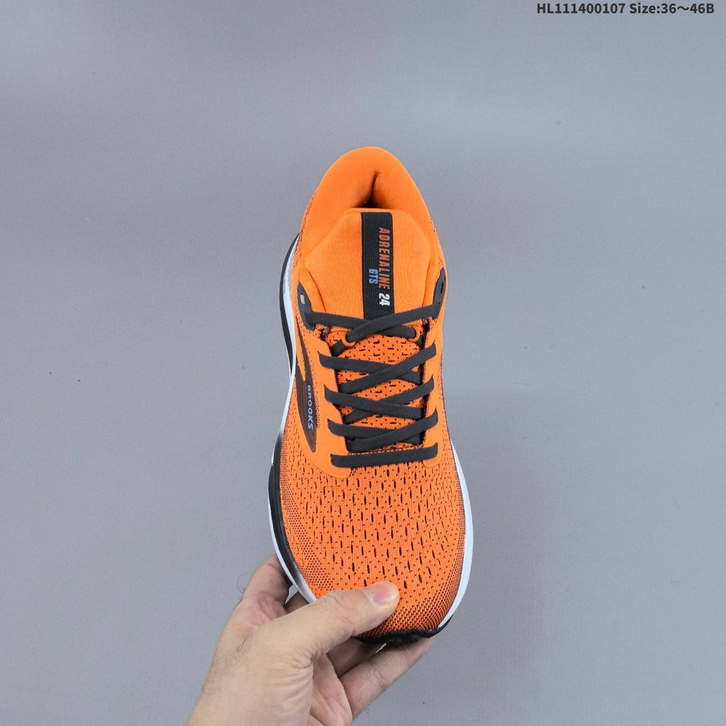 Brooks Adrenaline GTS 24 Running Shoes in Orange/Black - product image from the listing.