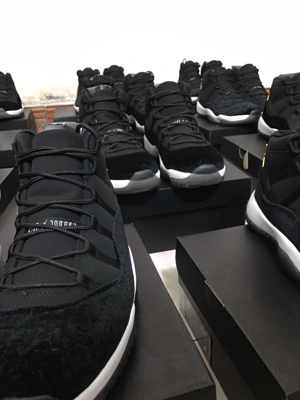 Jordan 11 Black Velvet High-Cut Sneakers - product image from the listing.