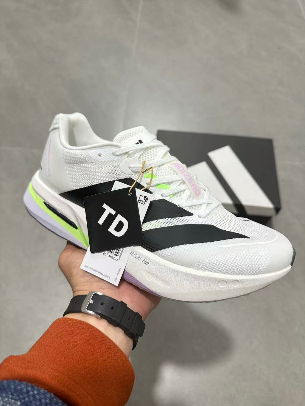 Adidas Lightstrike Pro Running Shoes in White Black - product image from the listing.