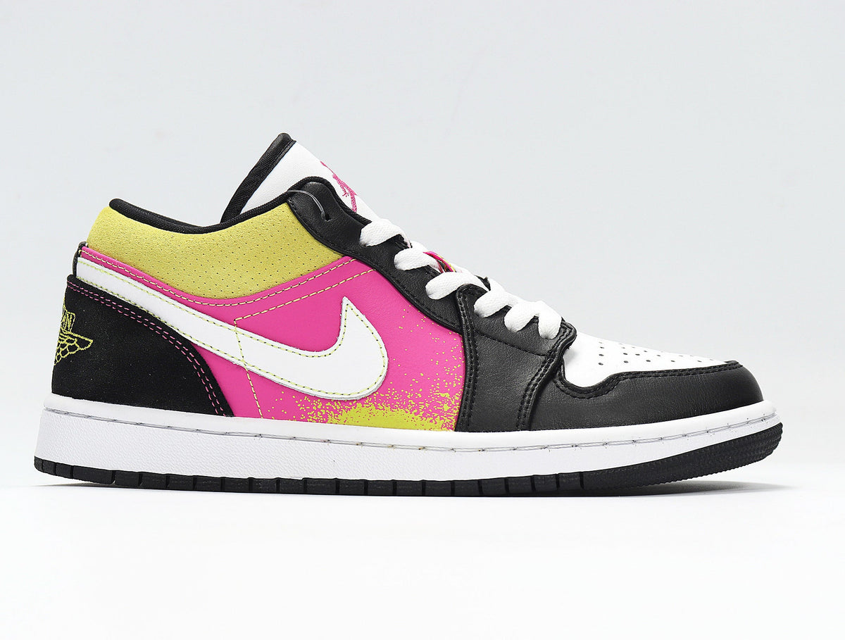 Nike Air Jordan 1 Low Sneakers in Yellow Pink Black CW5564-001 - product image from the listing.