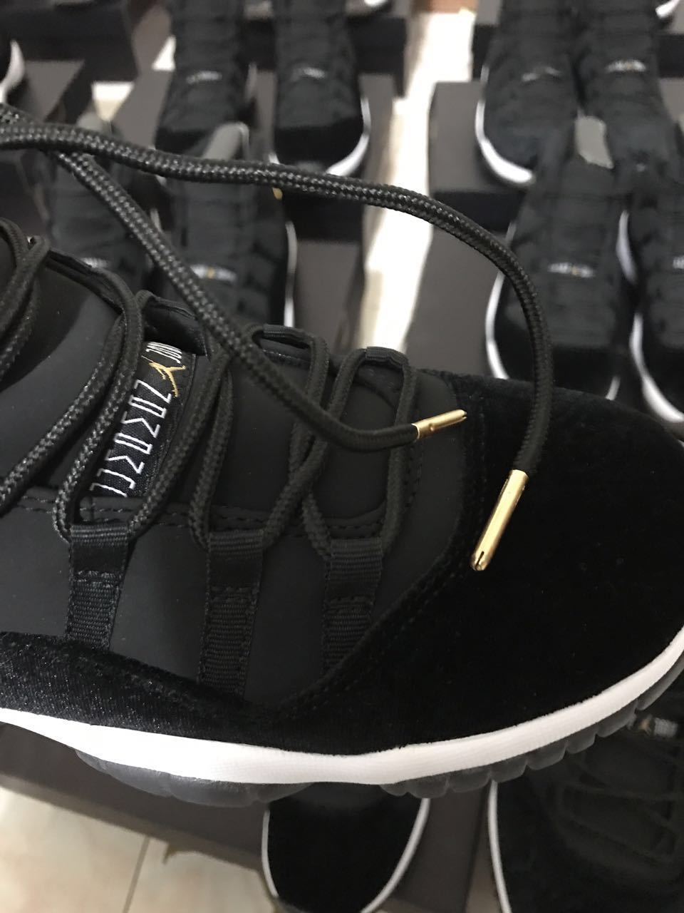 Jordan 11 Black Velvet High-Cut Sneakers - product image from the listing.