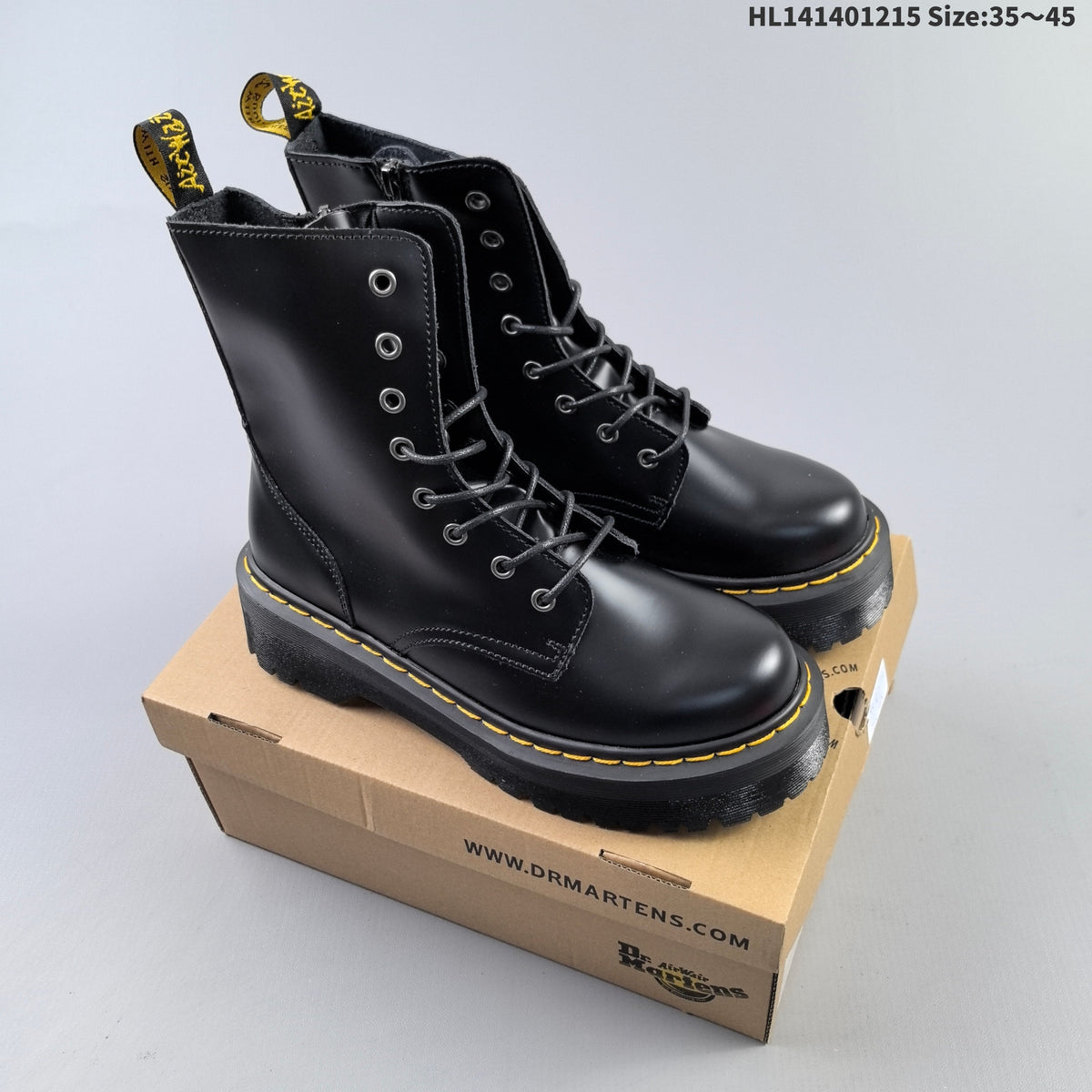 1057 Black Platform Lace-Up Boots by Dr. Martens - product image from the listing.