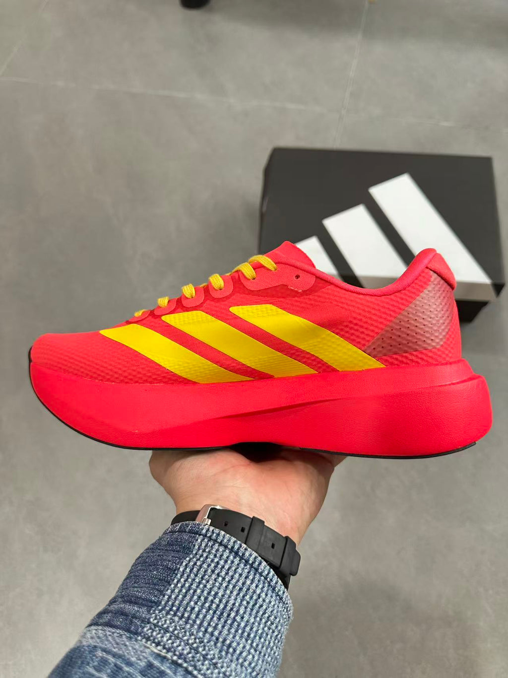 Adidas Lightstrike Pro Running Shoes in Red Yellow JQ4442 - product image from the listing.