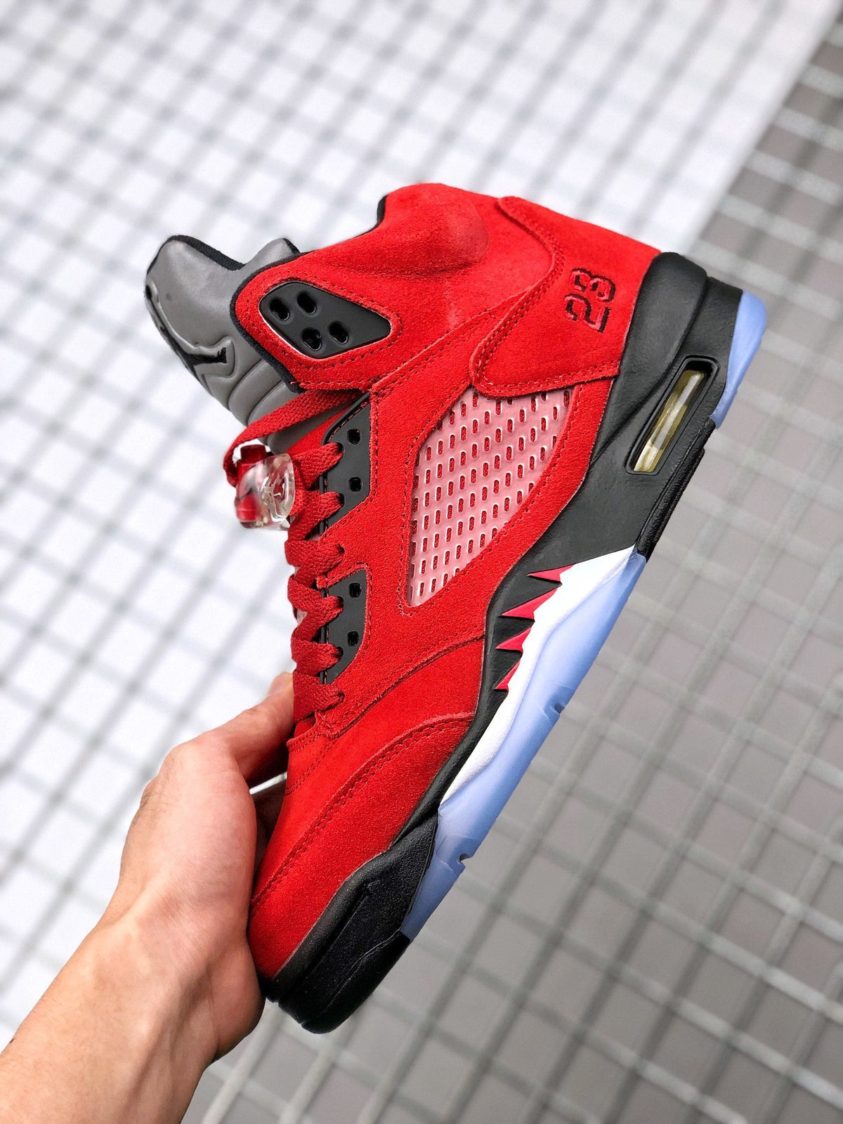 Air Jordan 5 Raging Bull Red Black Sneakers DD0587-600 - product image from the listing.