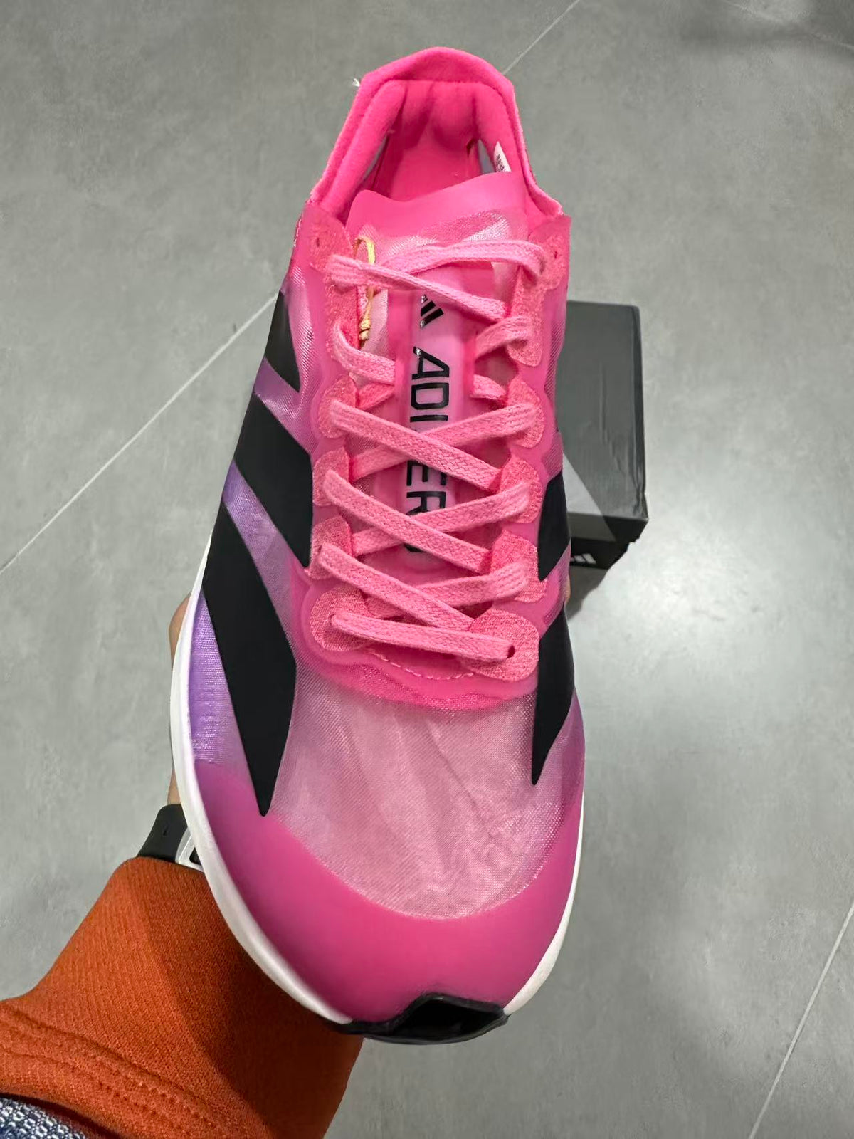 Pink adidas Lightstrike Pro Evo Running Shoes - product image from the listing.