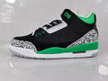 Black Green Elephant Print Sneakers - Jordan 3 - product image from the listing.