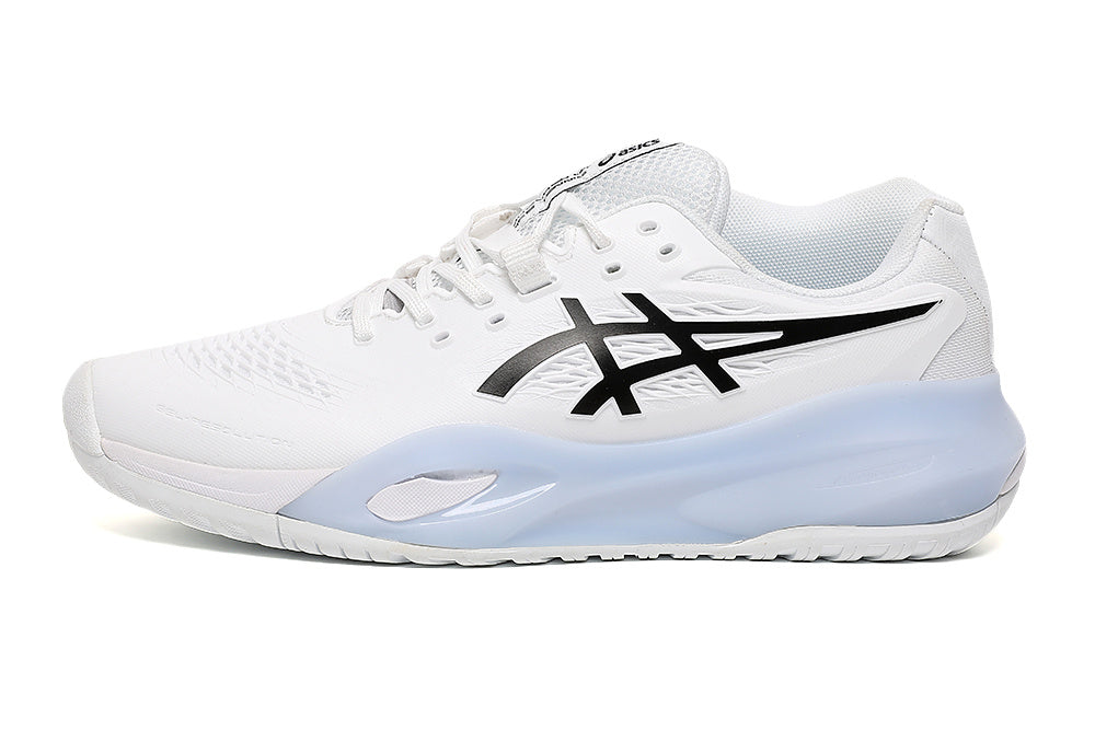 ASICS White and Black Court Trainers - product image from the listing.