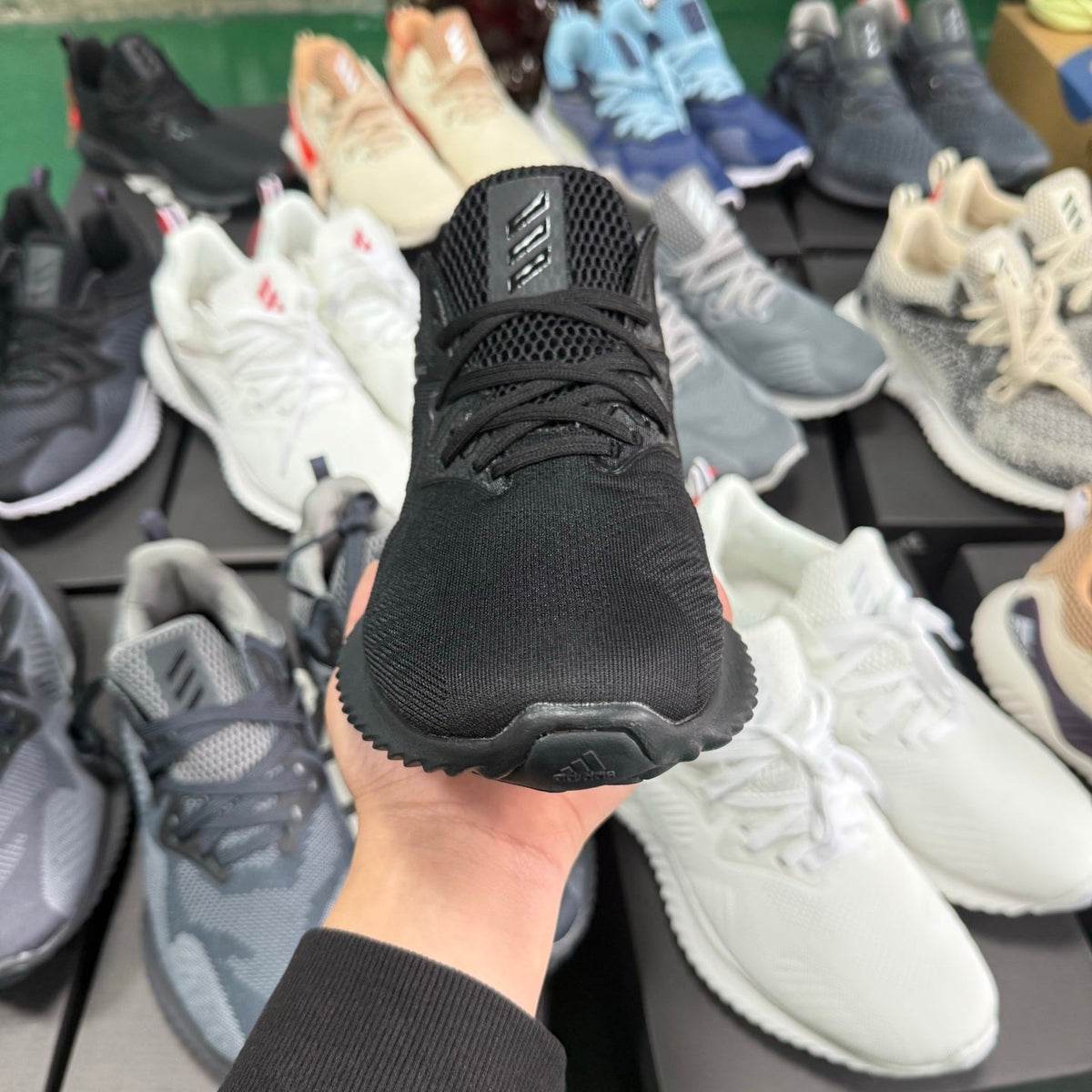 adidas Alphabounce AMSM Black Running-Style Trainers - product image from the listing.
