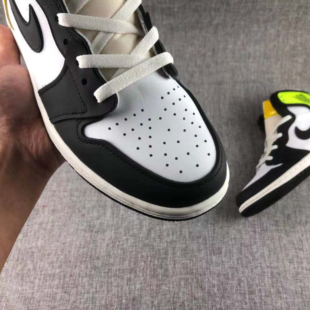 Air Jordan 1 High OG Volt Gold Sneakers Black White - product image from the listing.