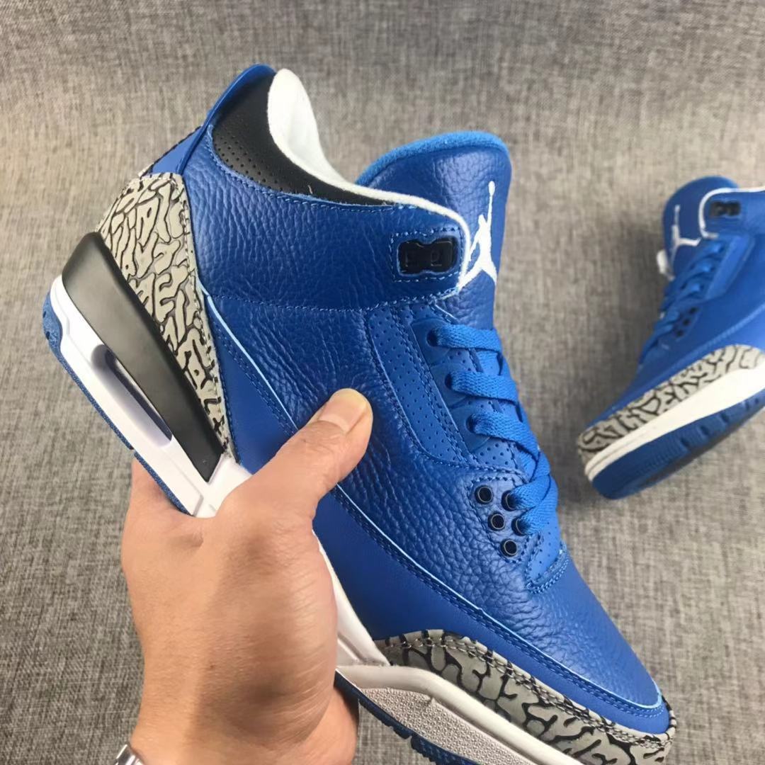 Air Jordan 3 Blue Elephant Print Sneakers - product image from the listing.