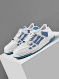 White and Denim Blue AMIRI Bone-Look Low-Top Sneakers - product image from the listing.