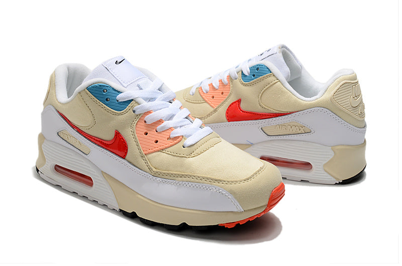 Nike Air Max 90 Sneakers in Cream Red Blue - product image from the listing.