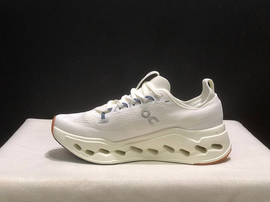On Cloudsurfer Max Ivory Steel Running Shoes in Grey - product image from the listing.