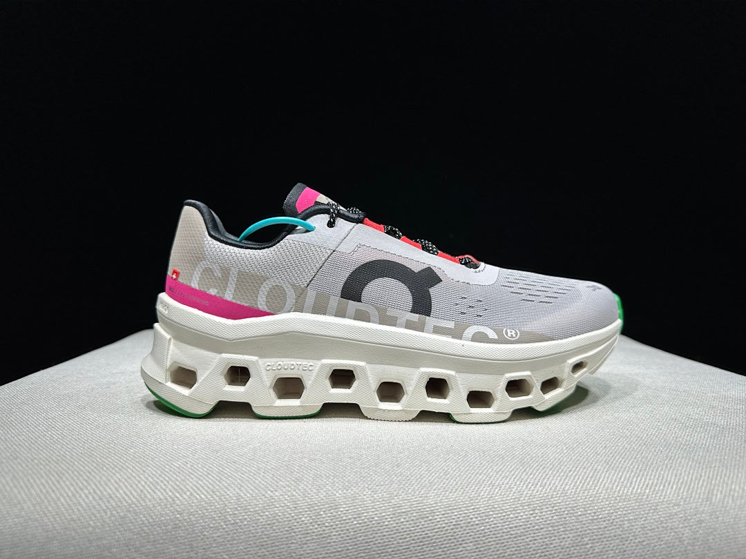 Gray and Brown On Cloudmonster Running Shoes - product image from the listing.