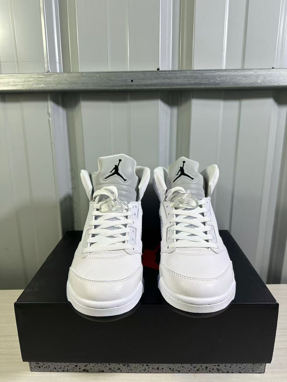 Air Jordan 5 Sneakers in White Silver HQ7978-103 - product image from the listing.