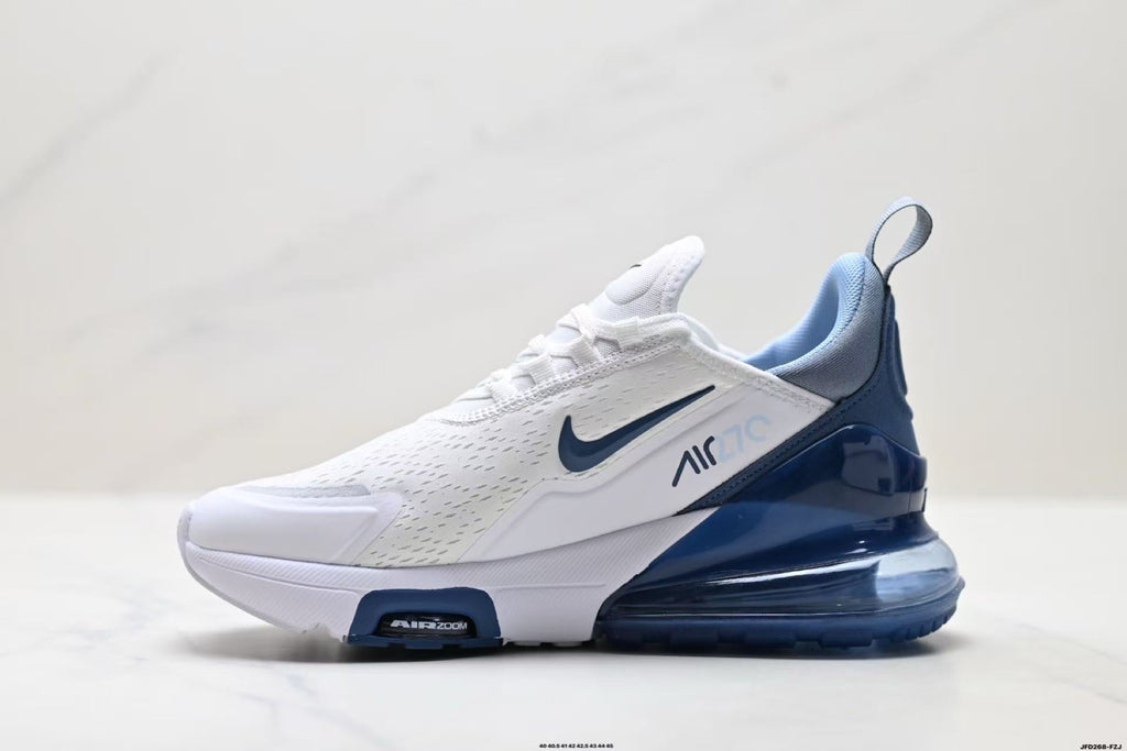 Nike Air Max 270 Sneakers in White and Deep Blue - product image from the listing.