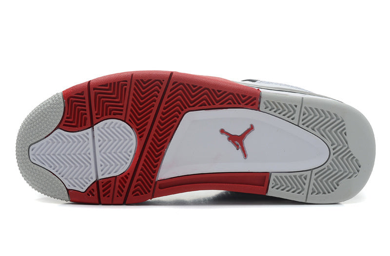 Air Jordan 4 Retro High-Top Sneakers in White and Red - product image from the listing.