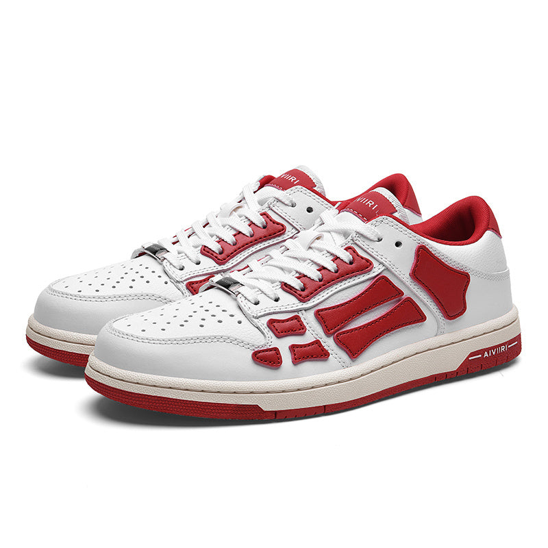 AIVIIRI Low-Top Sneakers in White and Red MFS003-124 - product image from the listing.