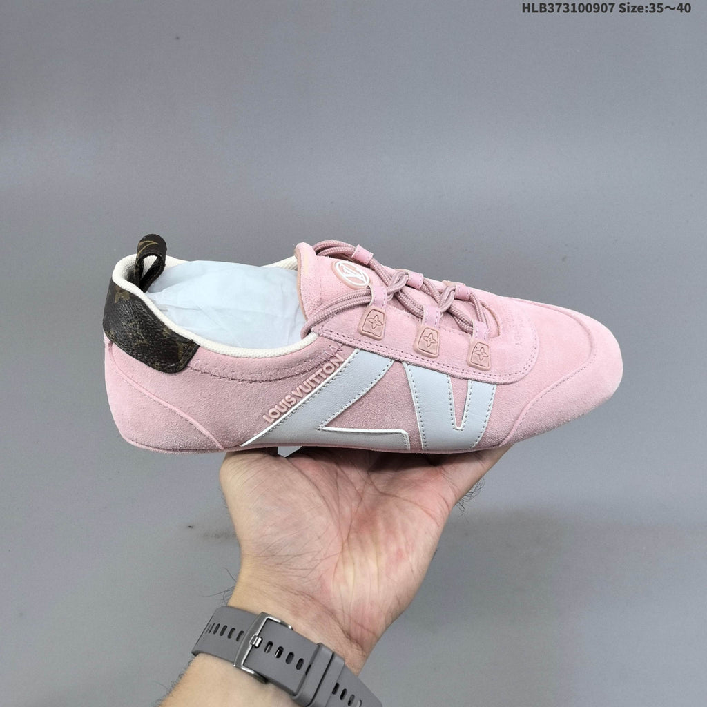 Louis Vuitton Sneakerina Pink Low-Cut Lace-Up Sneakers - product image from the listing.