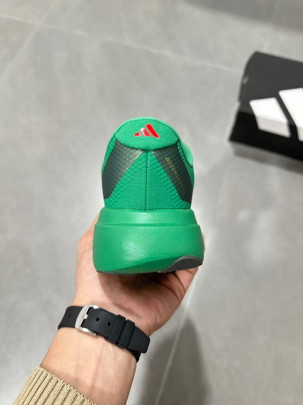 Adidas Lightstrike Pro Running Shoes in Green Red JQ4440 - product image from the listing.