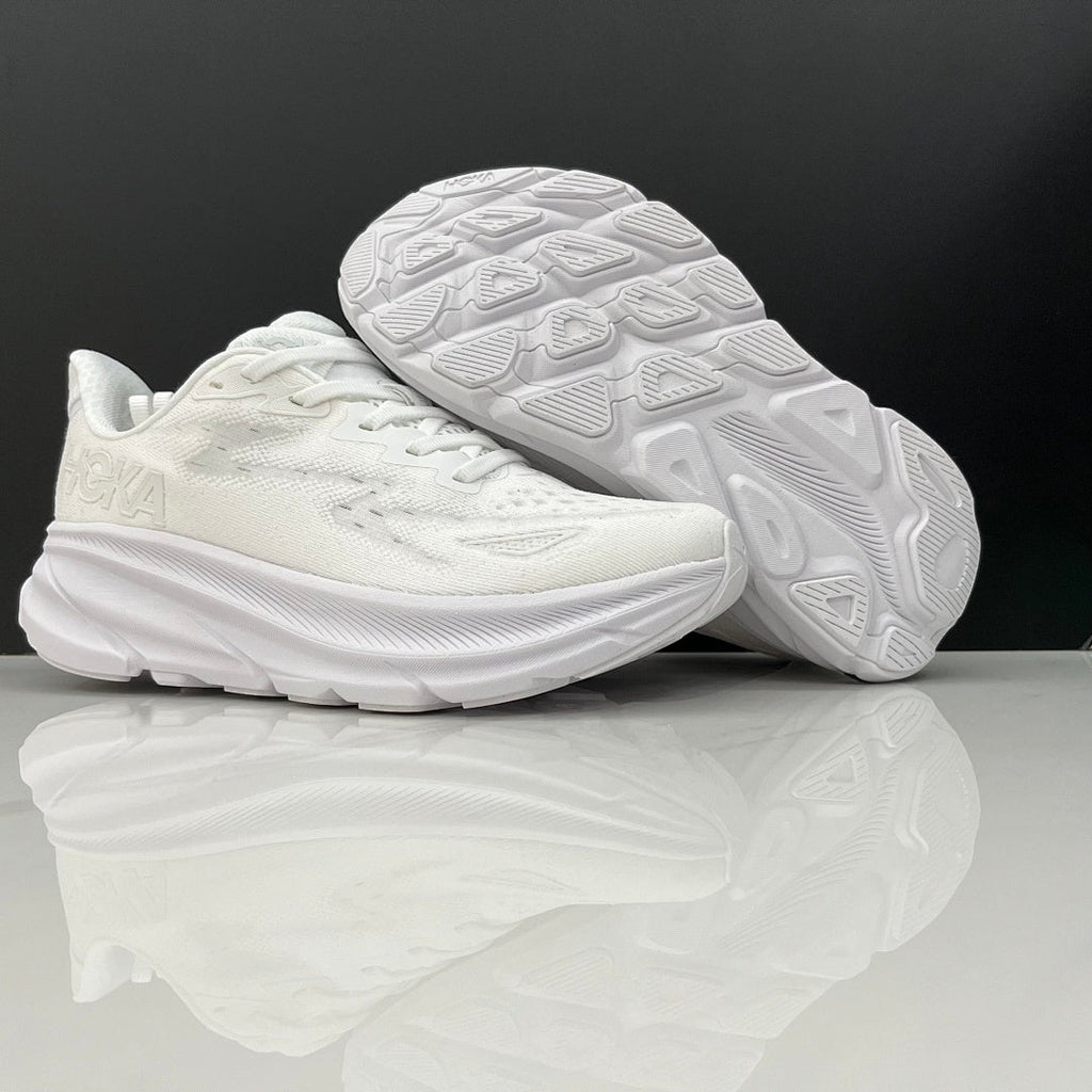 HOKA Clifton 9 Running Sneakers in White - product image from the listing.