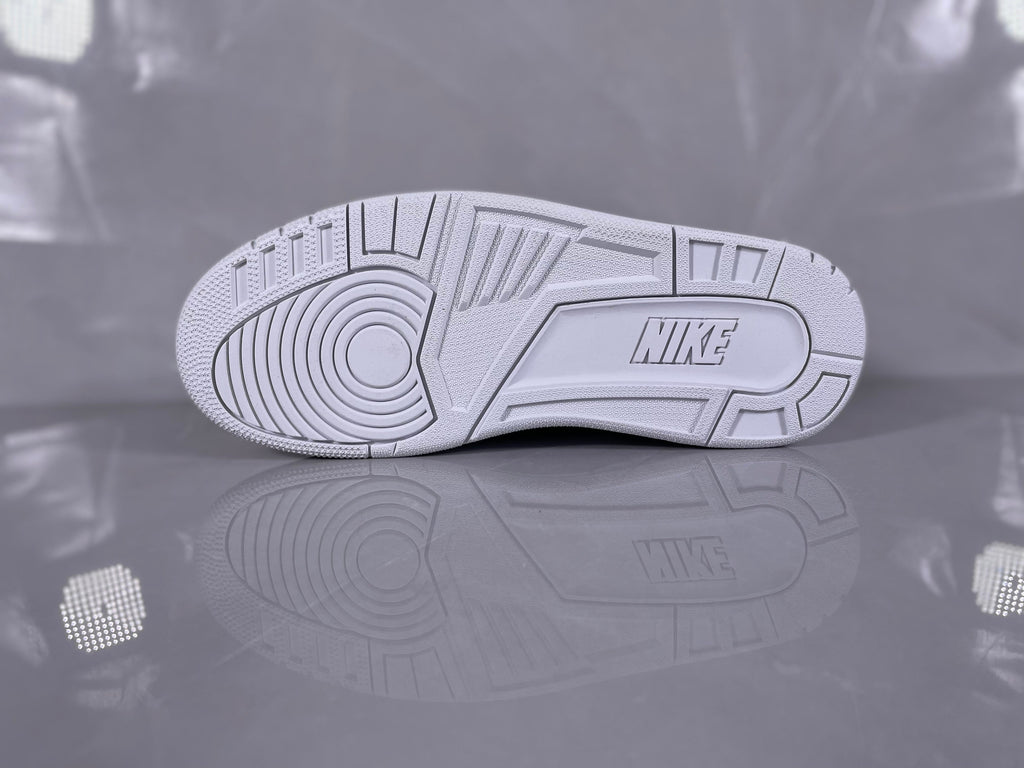 Jordan 3 Retro White Cement Sneakers in White Grey Red Blue - product image from the listing.