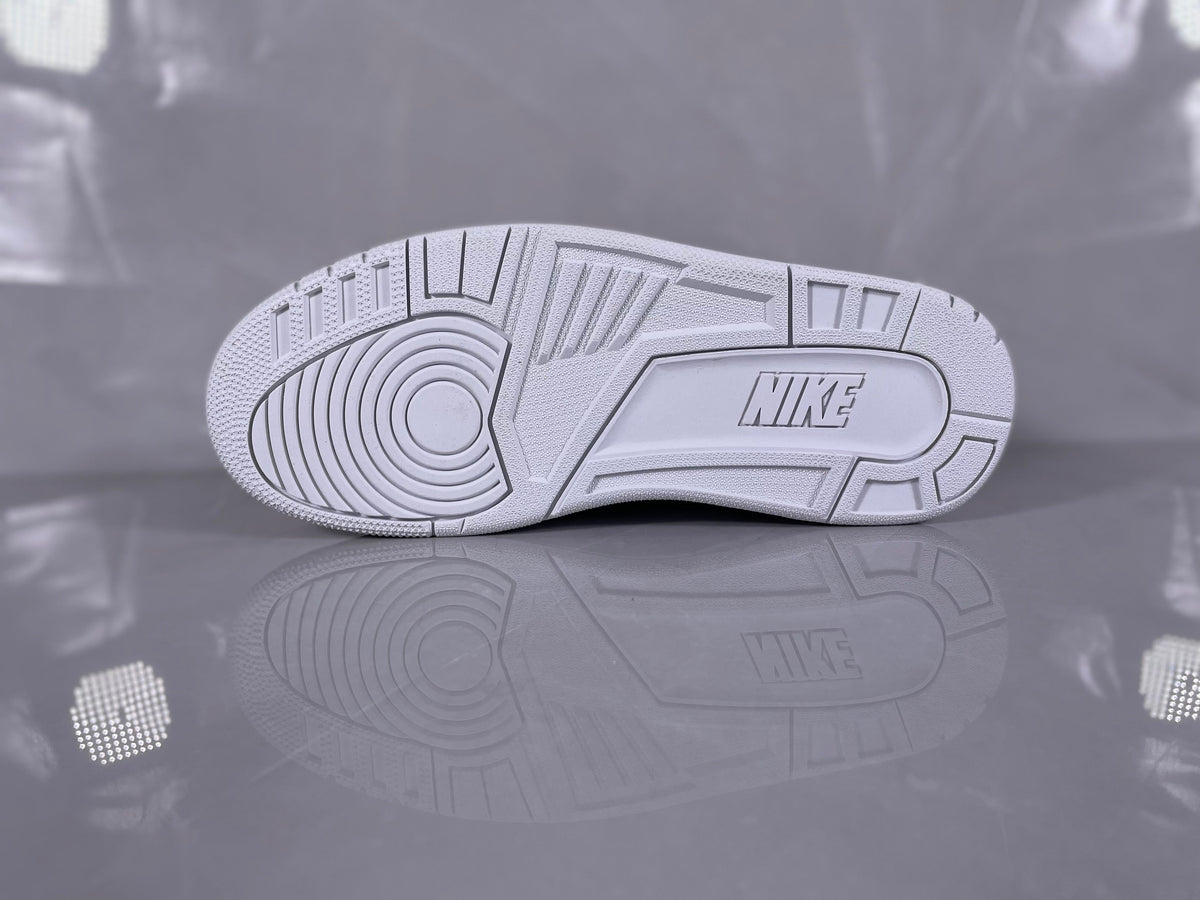 Jordan 3 Retro White Cement Sneakers in White Grey Red Blue - product image from the listing.