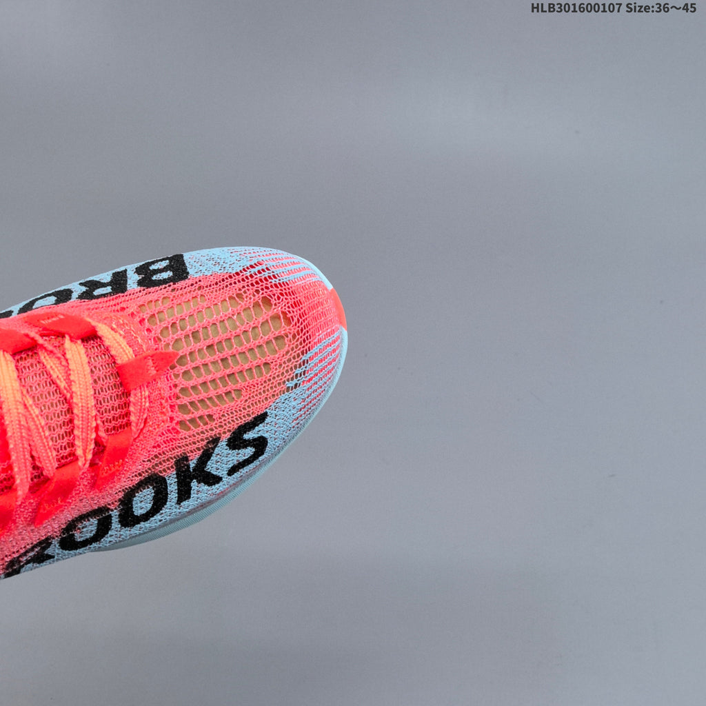 Coral and Blue Brooks Hyperion Elite 5 Running Shoes - product image from the listing.