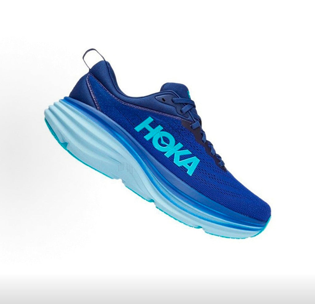 HOKA Bondi 8 Running Shoes in Blue - product image from the listing.