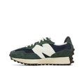 New Balance U327WVD Sneakers in Green and Cream - product image from the listing.