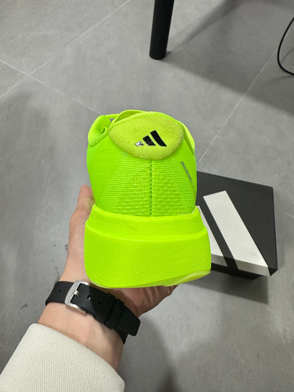Adidas Adizero Lightstrike Pro Running Shoes, Neon in Green - product image from the listing.