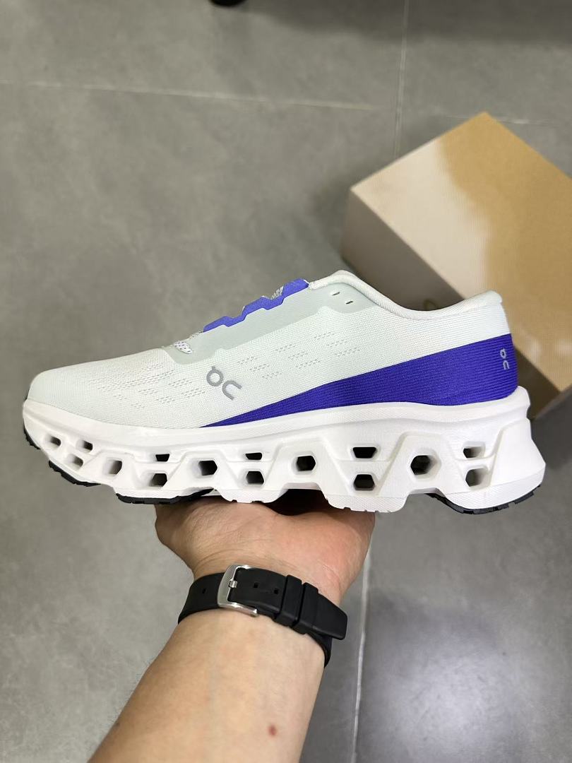 White and Purple On Running Sneakers - product image from the listing.