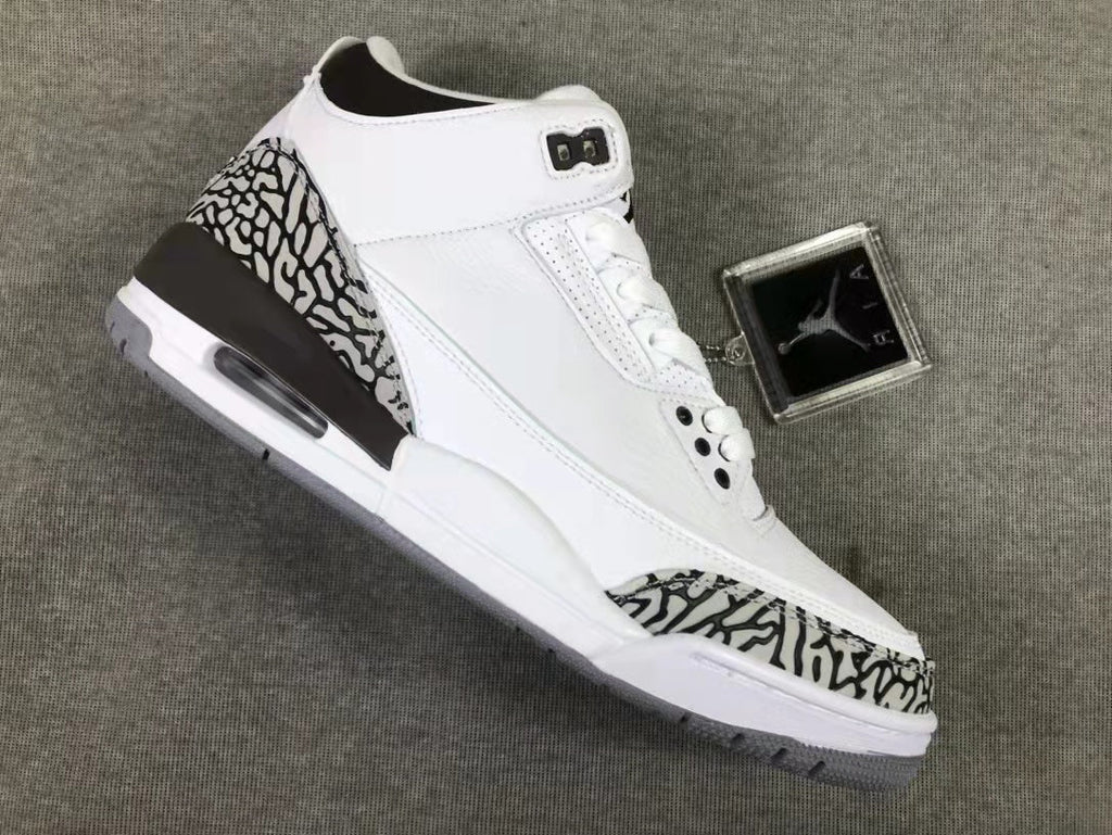 Air Jordan 3 Women's White Brown Sneakers DH3434-110 - product image from the listing.