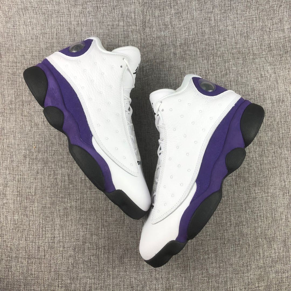 Air Jordan 13 Lakers Sneakers White Purple 414571-105 - product image from the listing.