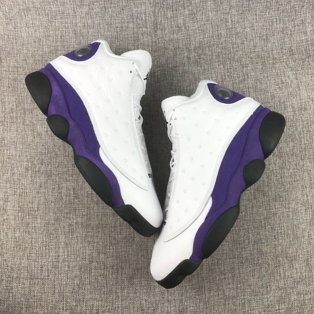 Air Jordan 13 Lakers Sneakers White Purple 414571-105 - product image from the listing.