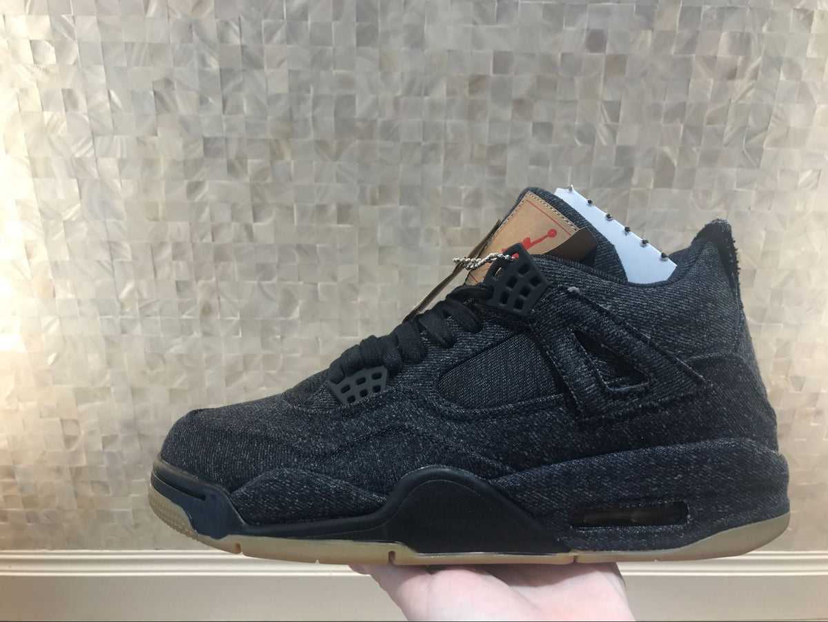 Jordan 4 Retro Levi's Sneakers in Black Denim A02571-001 - product image from the listing.